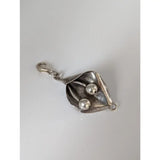 Silver steed leaf and berries silver charm in sterling silver with bead details and metal clasp for easy attachment
