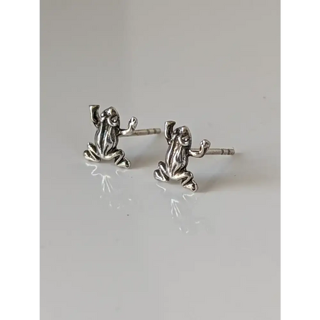 Silver Steed Leap Frog Stud Earrings Earrings