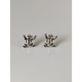 Silver Steed Leap Frog Stud Earrings Earrings