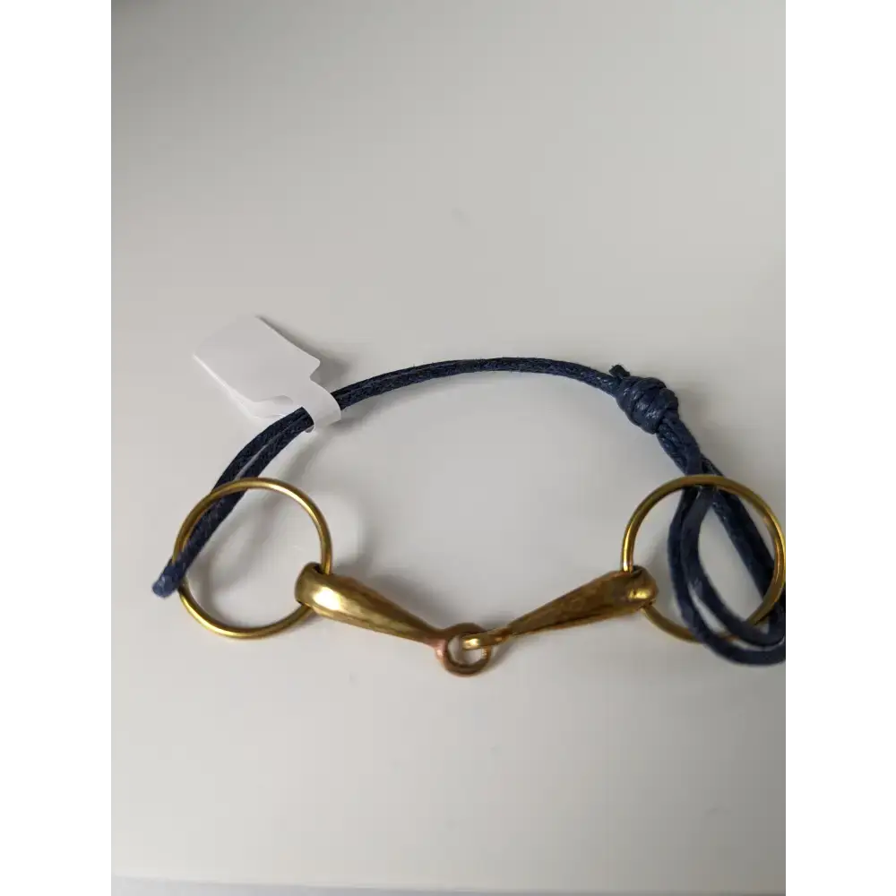 Silver Steed Leather Brass Snaffle Cord Bracelet Black Bracelets