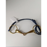 Silver Steed Leather Brass Snaffle Cord Bracelet Black Bracelets