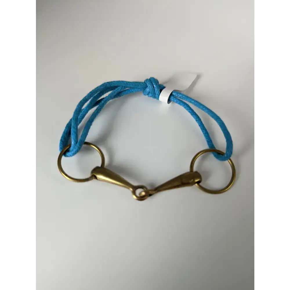 Silver Steed Leather Brass Snaffle Cord Bracelet Blue Bracelets