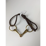 Silver Steed Leather Brass Snaffle Cord Bracelet Dark Brown Bracelets