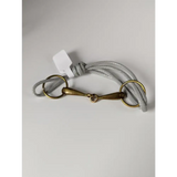 Silver Steed Leather Brass Snaffle Cord Bracelet Grey Bracelets
