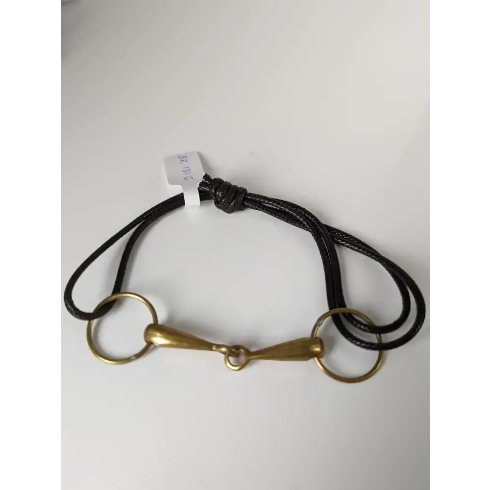 Silver Steed Leather Brass Snaffle Cord Bracelet Navy Bracelets