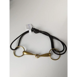 Silver Steed Leather Brass Snaffle Cord Bracelet Navy Bracelets