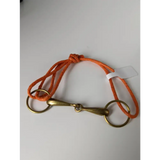Silver Steed Leather Brass Snaffle Cord Bracelet Orange Bracelets