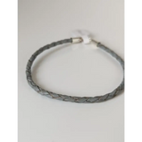 Silver Steed Leather Cord Bracelet Black 18.5cm Bracelets