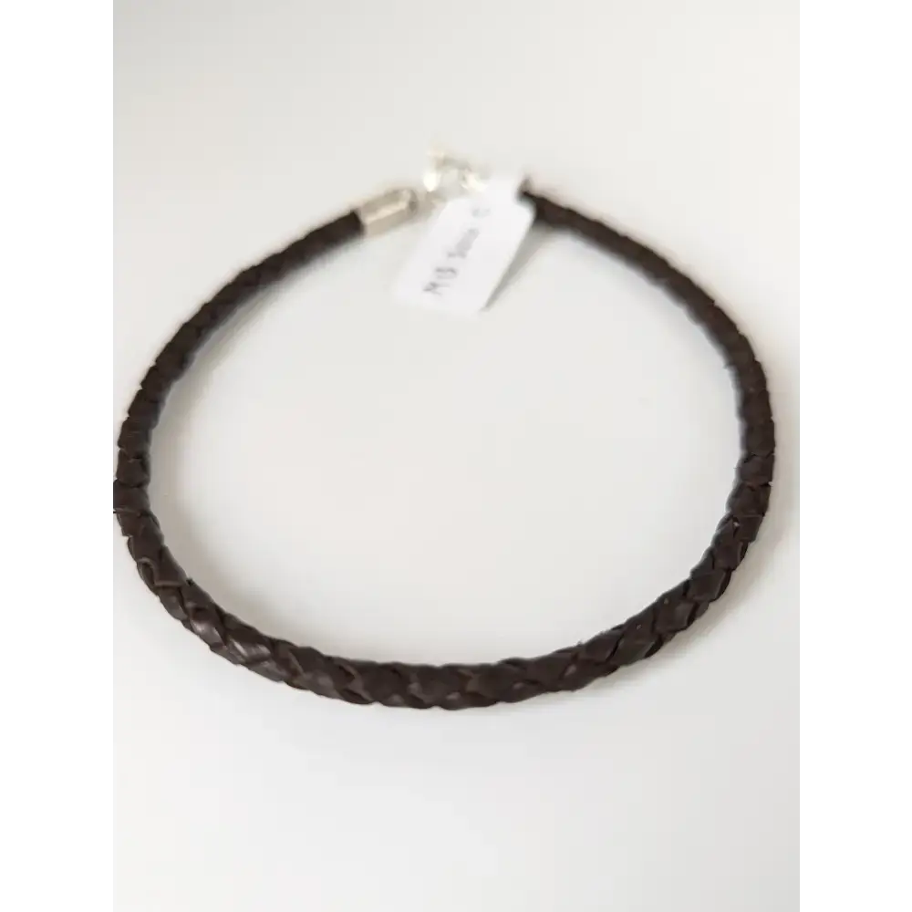 Silver Steed Leather Cord Bracelet Dark Brown 21.5cm Bracelets