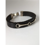 Silver Steed Leather Silver Snaffle Bracelet Small 19cm Bracelets