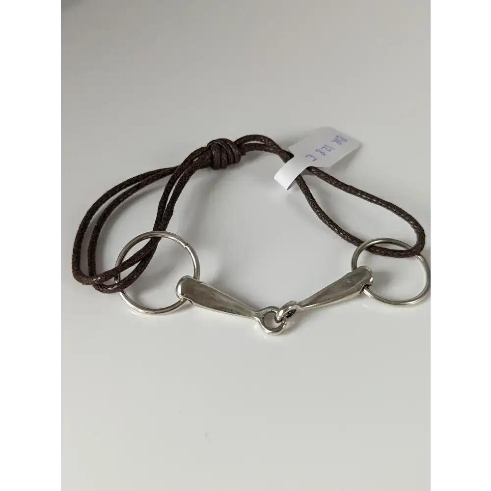 Silver Steed Leather Silver Snaffle Cord Bracelet Black Bracelets