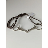 Silver Steed Leather Silver Snaffle Cord Bracelet Black Bracelets