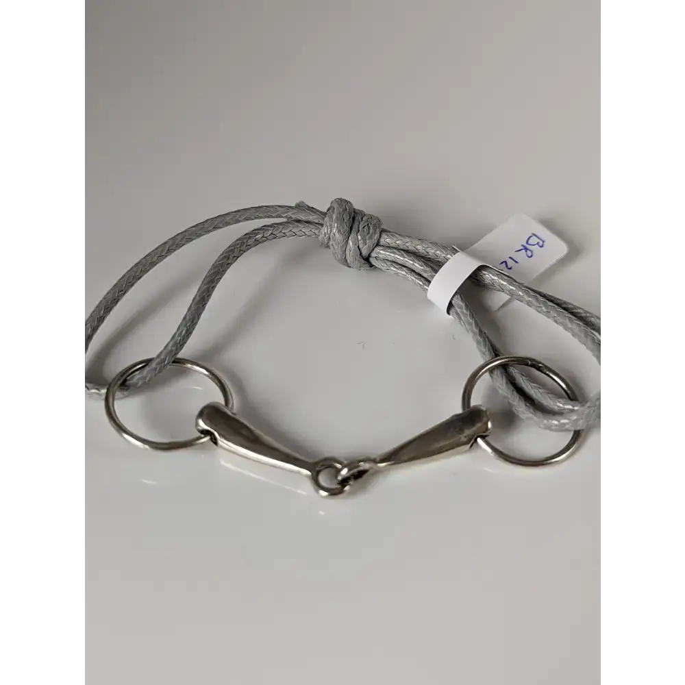 Silver Steed Leather Silver Snaffle Cord Bracelet Grey Bracelets