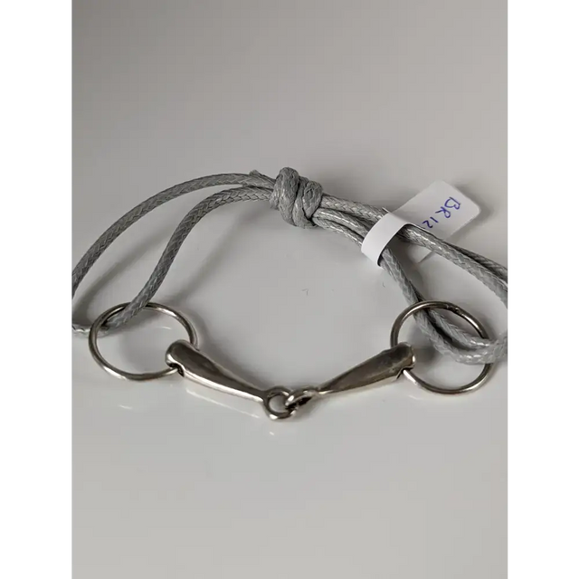 Silver Steed Leather Silver Snaffle Cord Bracelet Grey Bracelets