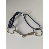 Silver Steed Leather Silver Snaffle Cord Bracelet Navy Bracelets
