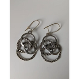 Silver Steed Linked Rings Dropped Earrings Earrings