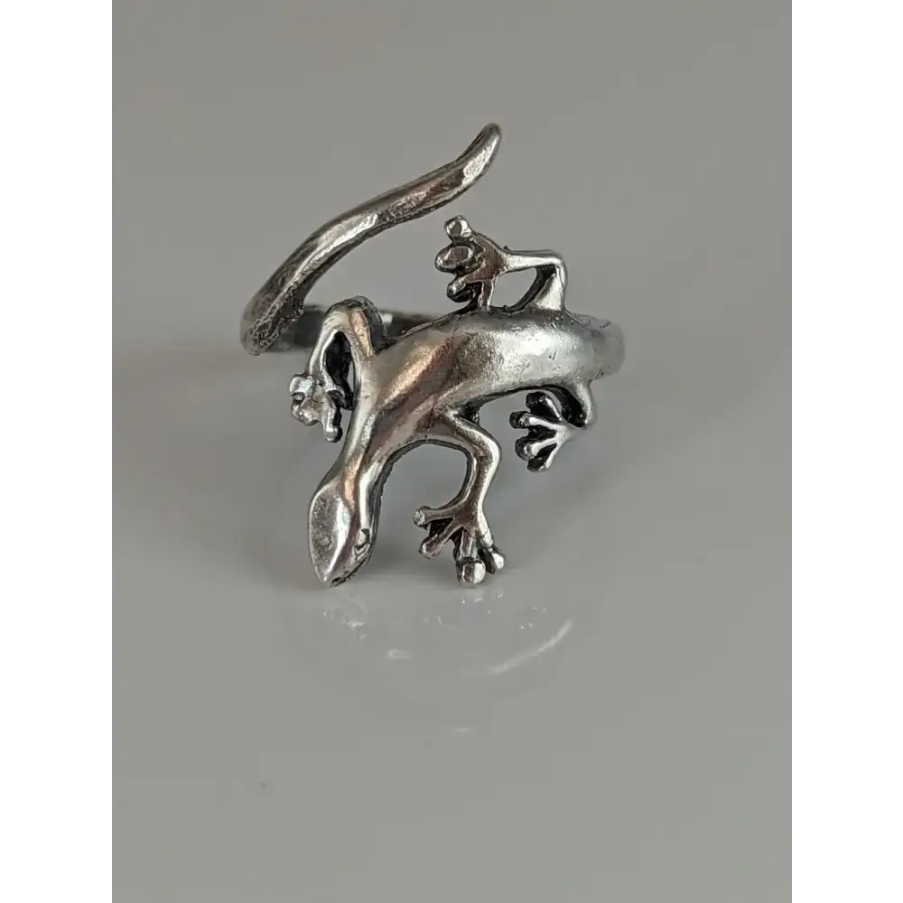 Silver Steed Lizard Ring Adjustable Rings