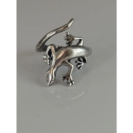 Silver Steed Lizard Ring Adjustable Rings