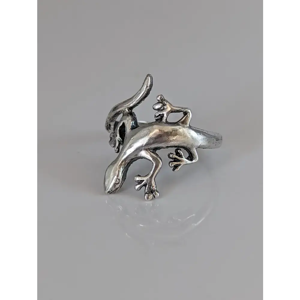 Silver Steed Lizard Ring Adjustable Rings