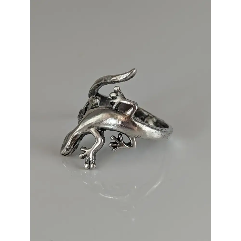 Silver Steed Lizard Ring Adjustable Rings