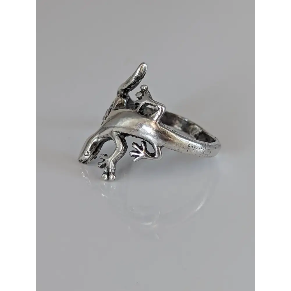 Silver Steed Lizard Ring Adjustable Rings