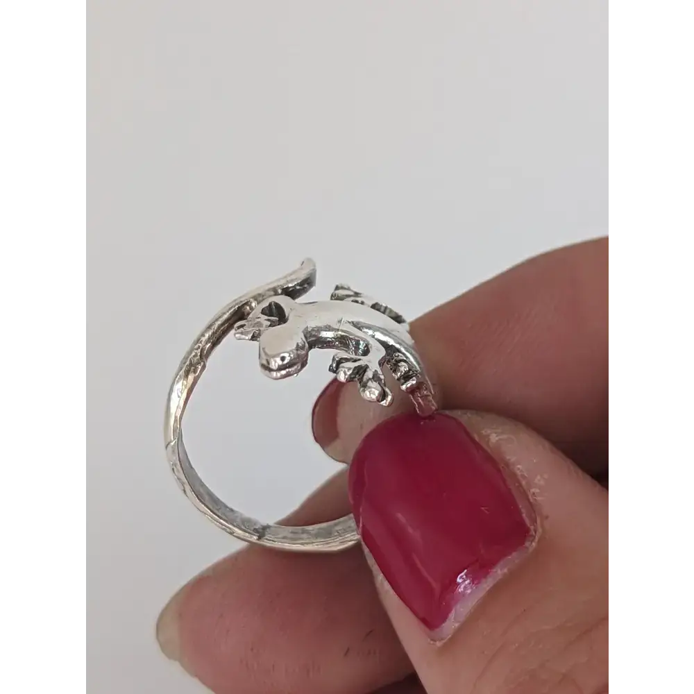 Silver Steed Lizard Ring Adjustable Rings