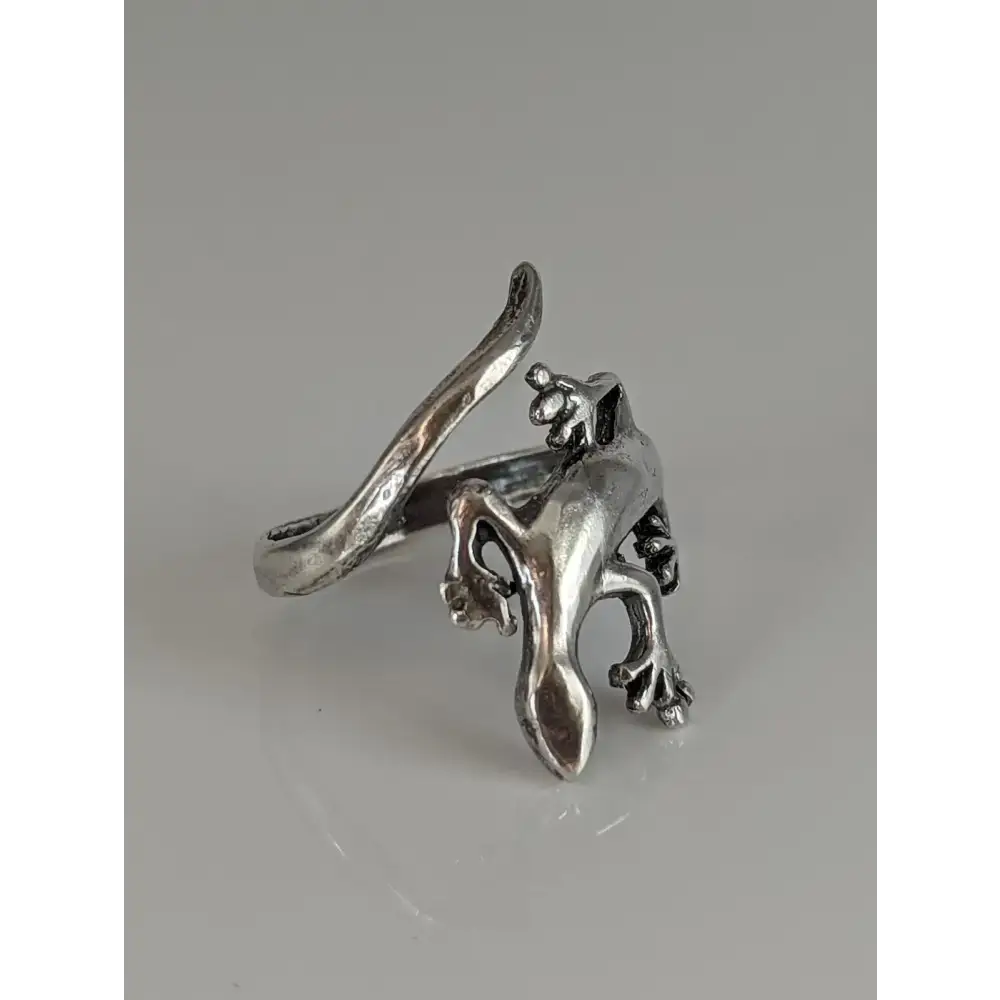 Silver Steed Lizard Ring Adjustable Rings