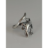 Silver Steed Lizard Ring Adjustable Rings