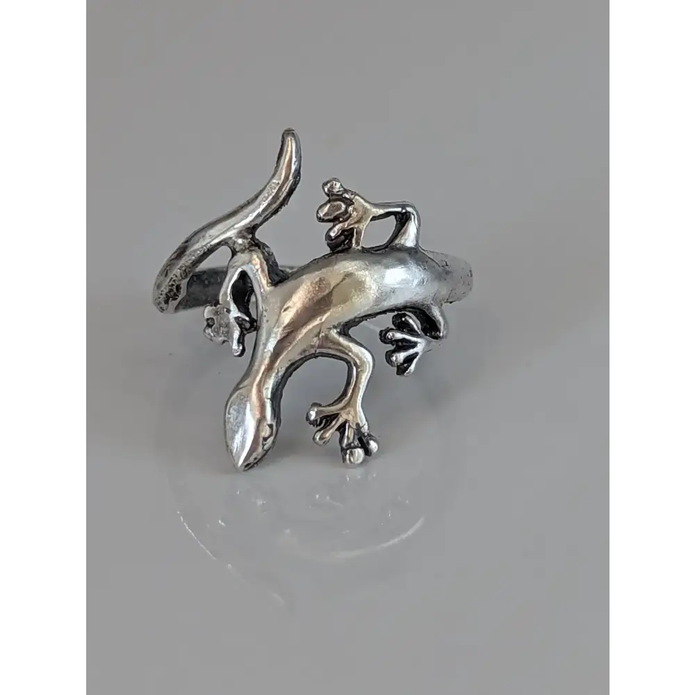 Silver Steed Lizard Ring Adjustable Rings