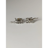 Silver Steed Lizard Stud Earrings Earrings