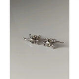 Silver steed lizard stud earrings featuring detailed silver limbs and tails perfect for equestrian jewelry lovers