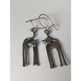 Silver Steed Long Cat Dropped Earrings Earrings