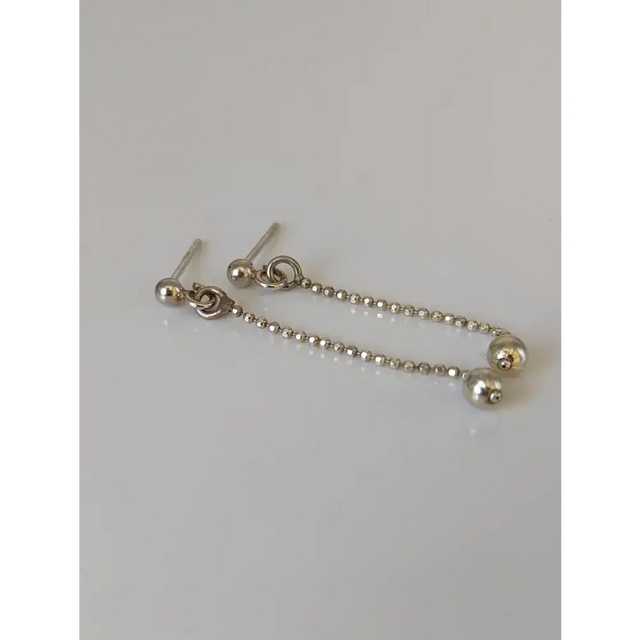 Silver Steed Long Delivate Silver Ball Stud Earrings Earrings