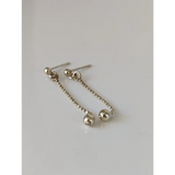 Silver Steed Long Delivate Silver Ball Stud Earrings Earrings