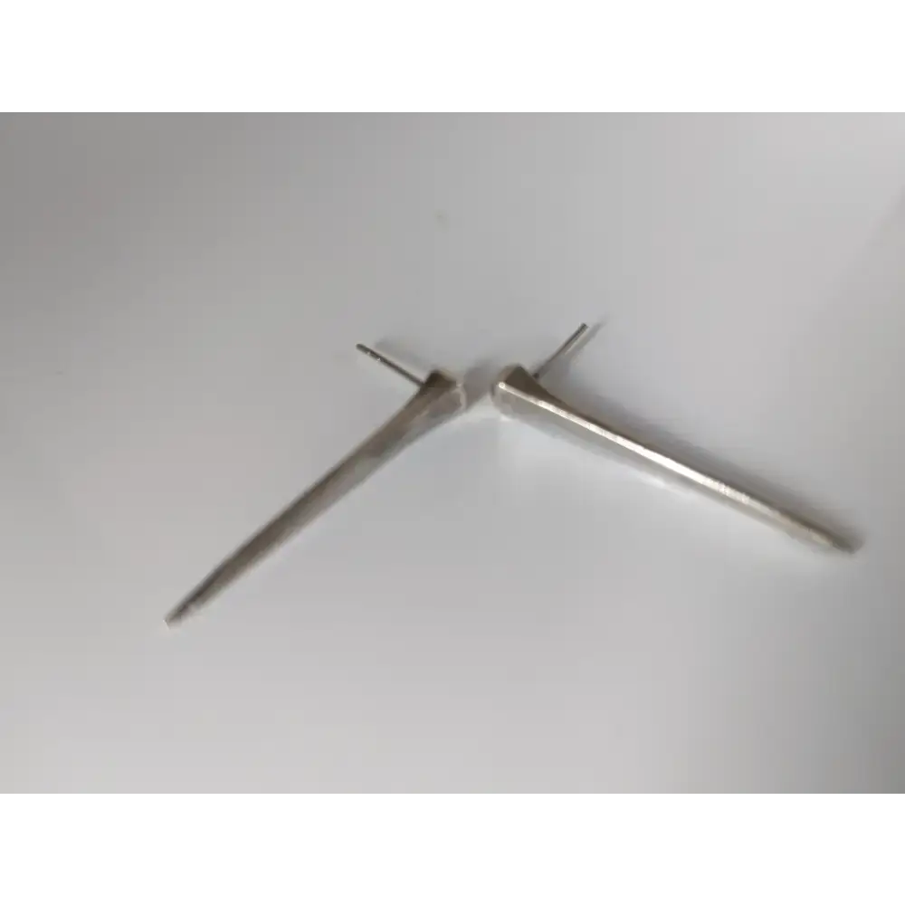 Silver Steed Long Hoof Nail Stud Earrings Earrings