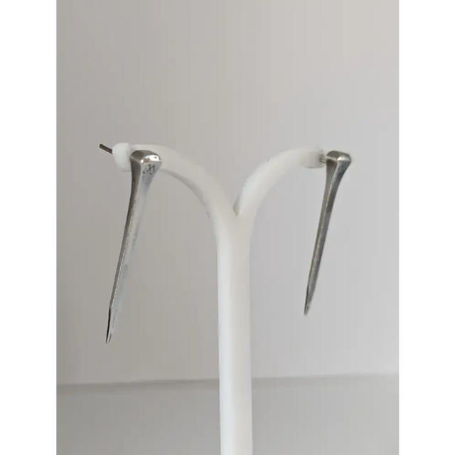 Silver Steed Long Hoof Nail Stud Earrings Earrings