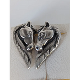 Silver Steed Long maned Horse Head Studs Earrings