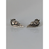 Silver Steed Long maned Horse Head Studs Earrings