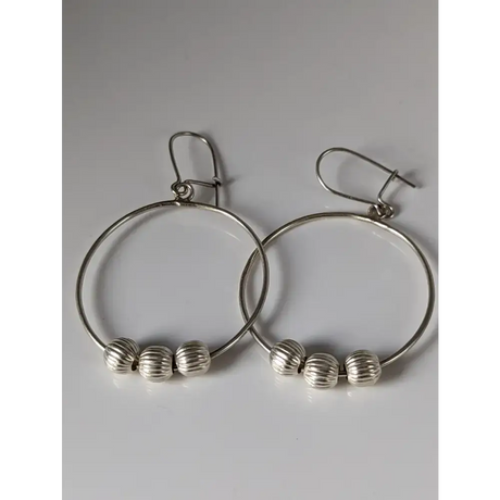 Silver Steed Loop with Buds Dangling Earrings Earrings