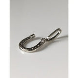 Silver steed lucky sterling silver horseshoe silver pendant with polished finish and circular indentations