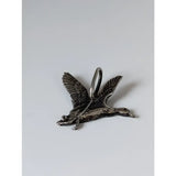 Silver steed malard high-polished silver malard silver pendant with detailed wing engraving and attachment loop
