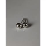Silver steed medium silver ball stud earrings with sleek polished metallic spheres and slender posts