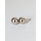 Silver steed medium balls stud earrings in silver with a matte finish and subtle texture for everyday wear