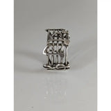Silver steed music notes band silver ring with intricate wirework design perfect for equestrian jewelry fans