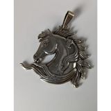 Silver Steed Mustang Horse Head Silver Pendant Pendant