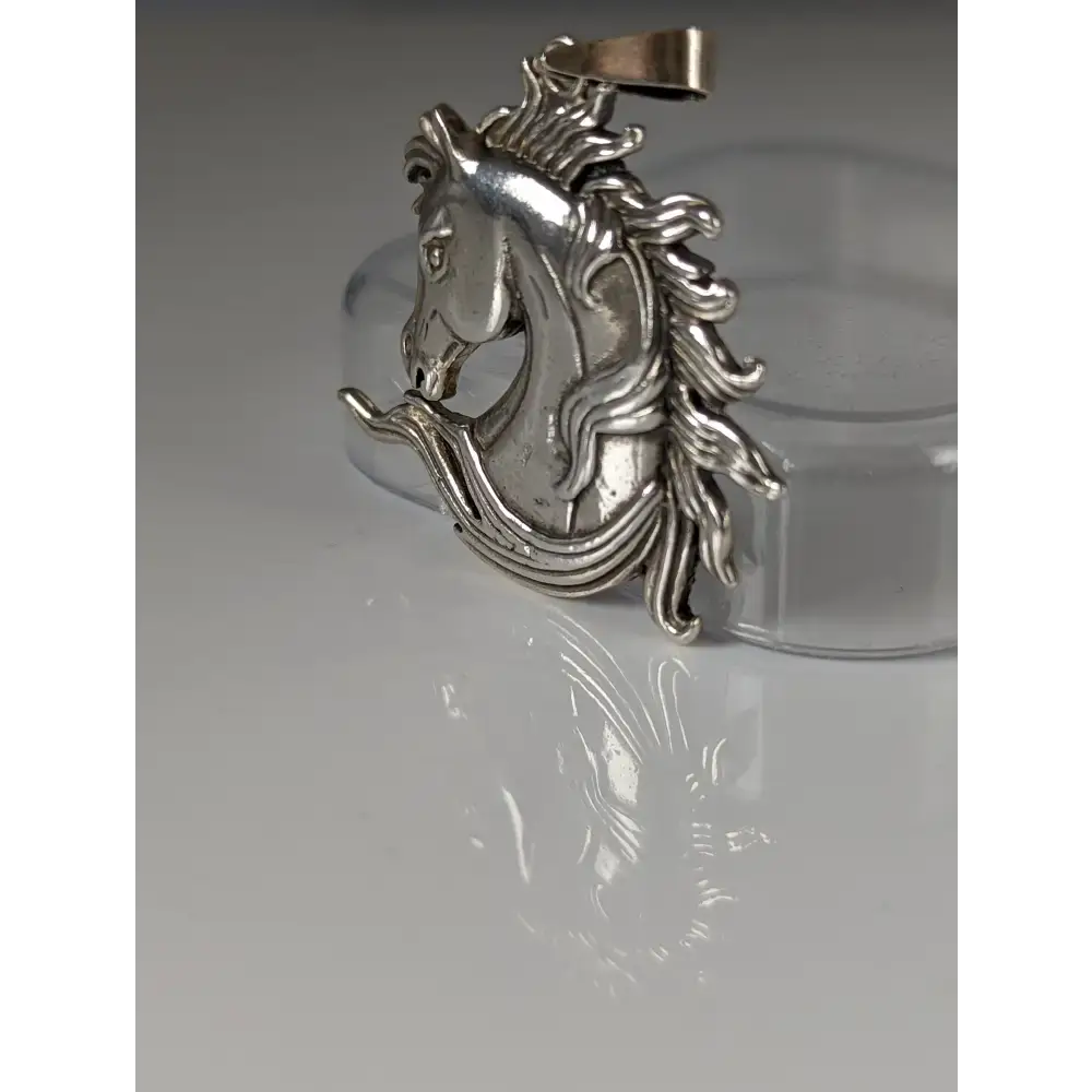 Silver Steed Mustang Horse Head Silver Pendant Pendant