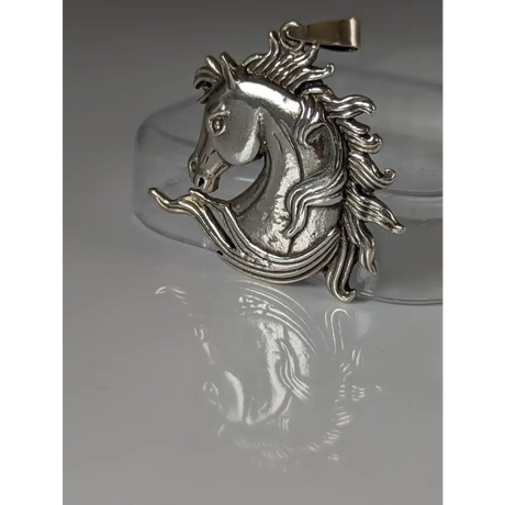 Silver Steed Mustang Horse Head Silver Pendant Pendant