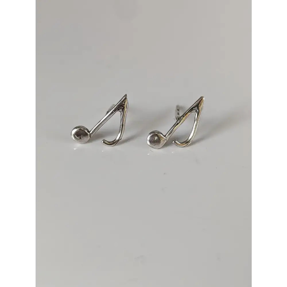 Silver Steed Notes Stud Earrings Earrings