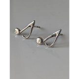Silver Steed Notes Stud Earrings Earrings