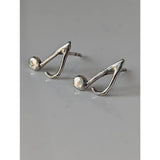 Silver steed notes stud earrings featuring a polished minimalist design made of sterling silver perfect for daily wear